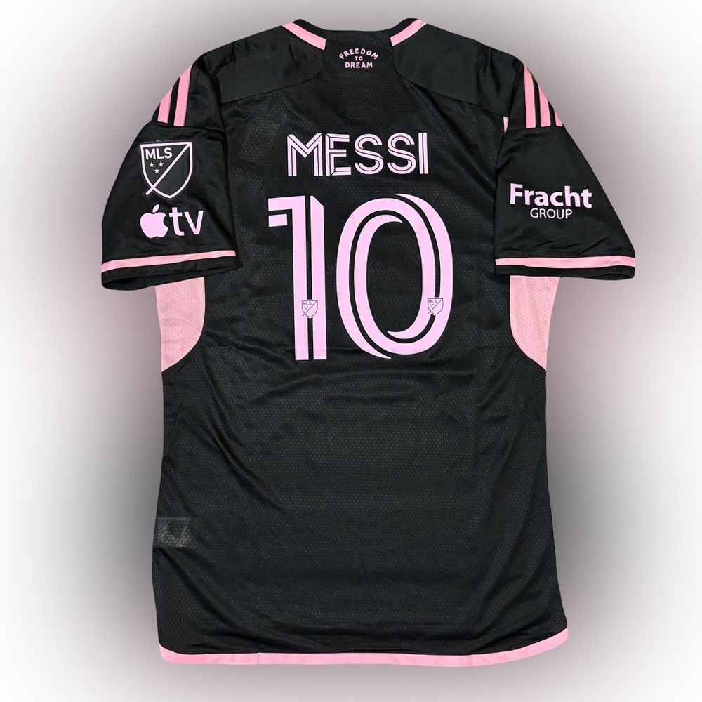 Messi #10 Inter Miami Jersey  Black/Pink, Player Version Slim Fit Size XL Fits L